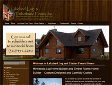 Tablet Screenshot of lakelandloghomes.com